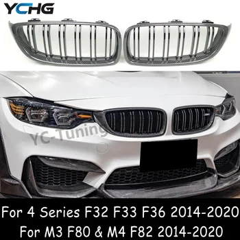 M3 F80 M4 F82 başta başta olmak üzere tüm karbon Fiber ön tampon Grille BMW 4 serisi için 420i 428i 430i 440i 435i 2014-2020