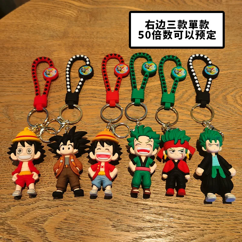 New Product: One Piece Keychain Decorations Including Zoro Doll Ace Luffy Figurine Key Ring and Claw Machine Prize Toys Anime view 5