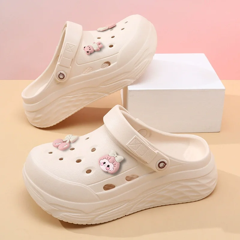 

Женские сабо на массивной платформе, нескользящие пляжные сандалии на толстой подошве, женские летние модные сандалии из ЭВА 2025, тапочки