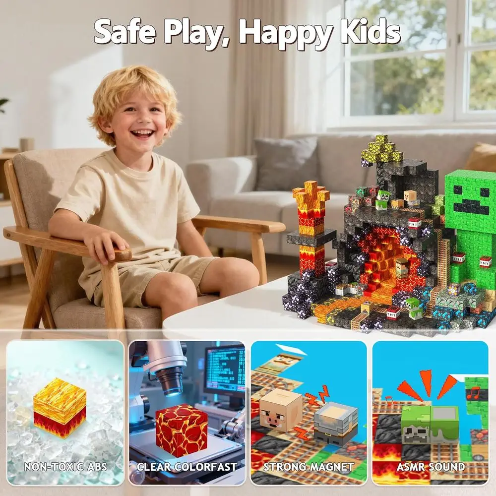 200ピースの磁気ビルディングブロック - 子供向けSTEM教育玩具（4～12歳）、男の子と女の子のための理想的な感覚学習ギフト