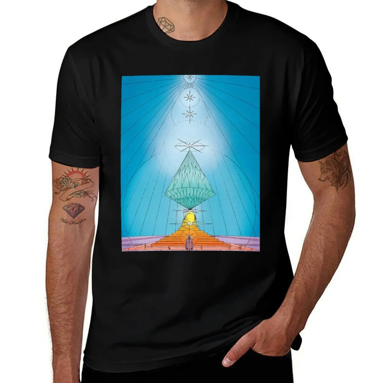 the world of edena,star,god,comic,moebius,stel,trascendence,psychadelic T-Shirt All Match Print Short Sleeve Top