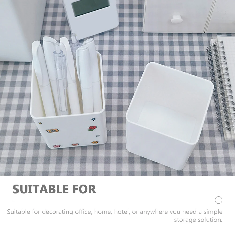 4 قطعة حامل قلم بلاستيكي سعة كبيرة منظم مكتب لمكتب المنزل حاوية تخزين قلم رصاص منظم فرشاة للمكياج كوب #5