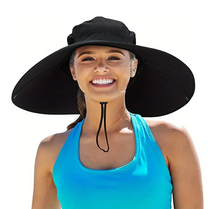قبعة خارجية أوروبية وأمريكية بحافة كبيرة، قبعة صياد السمك للرجال، قبعة شمس مقاومة للماء، قبعة المشي لمسافات طويلة للحماية من الشمس