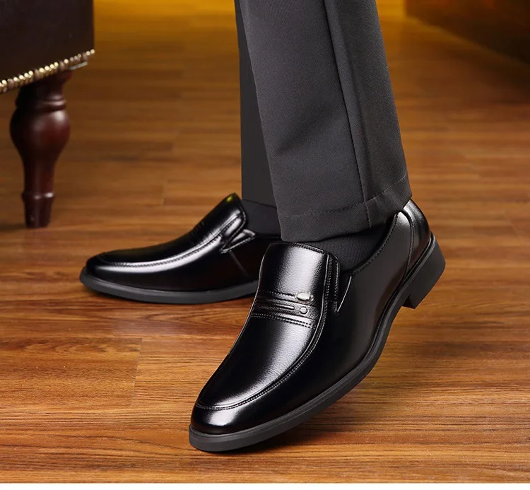 Black Big Size Men\'s Dress Shoes Spring Autumn New Designer Wedding Shoes for Men Fashion Casual Leather Loafers Male