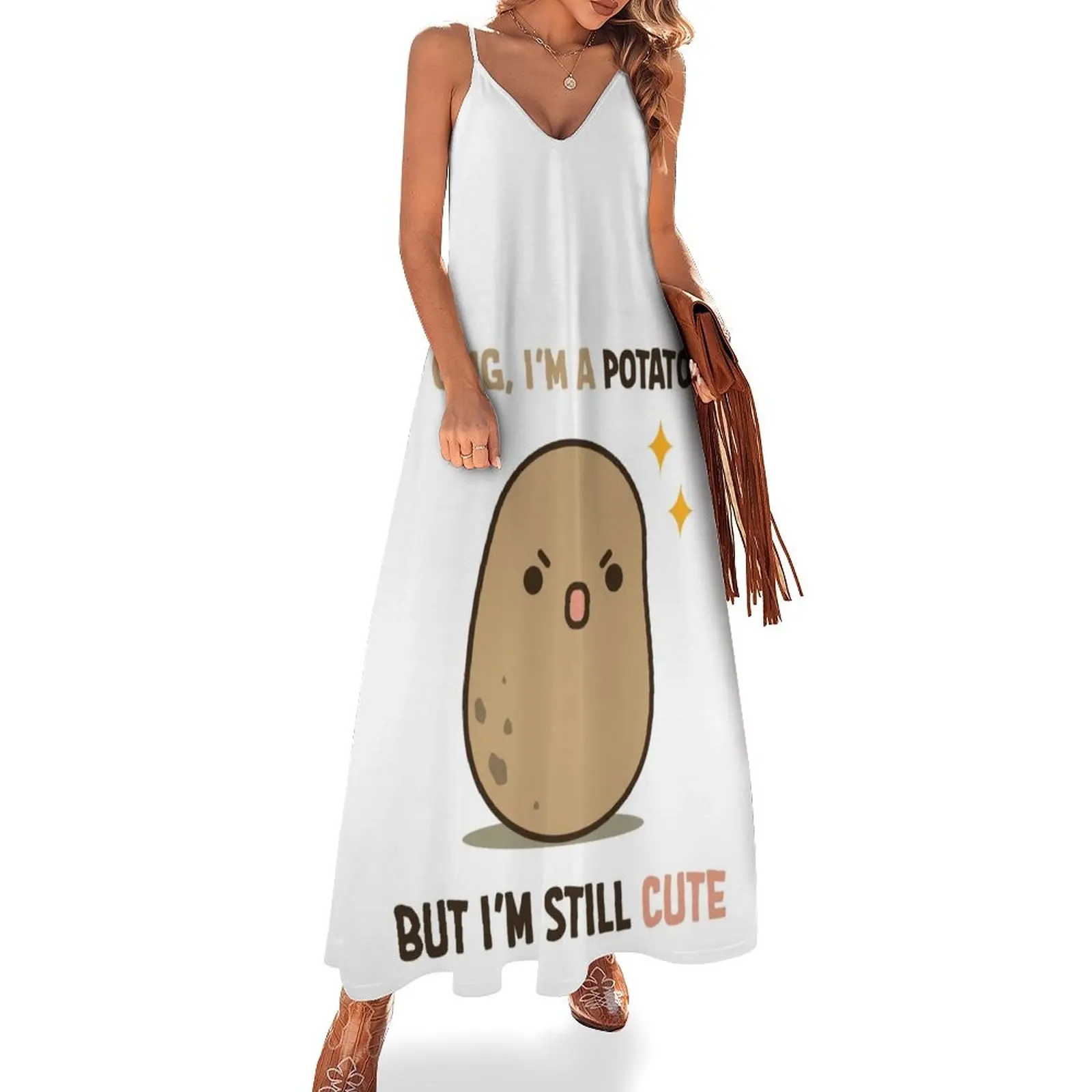 

Cute potato is cute Sleeveless Dress long dress women Long dress festival outfit women Woman clothes