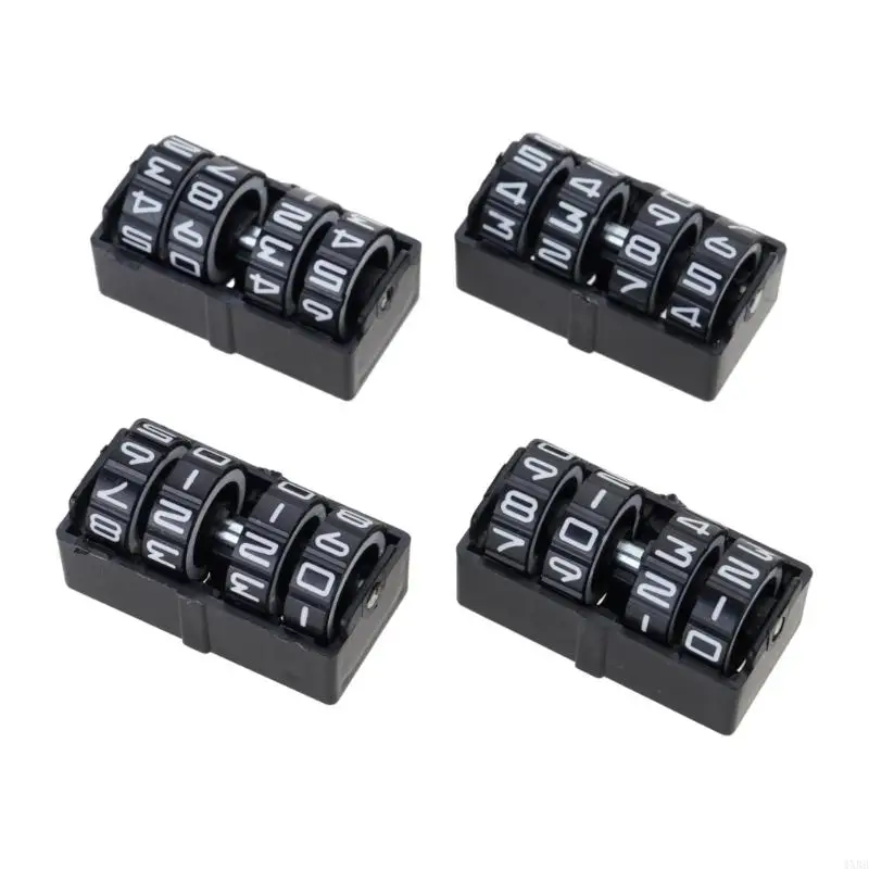 Manual 4 Digit Number Wheel Trackers Score Counter for Card Play and Billiards 4XBB
