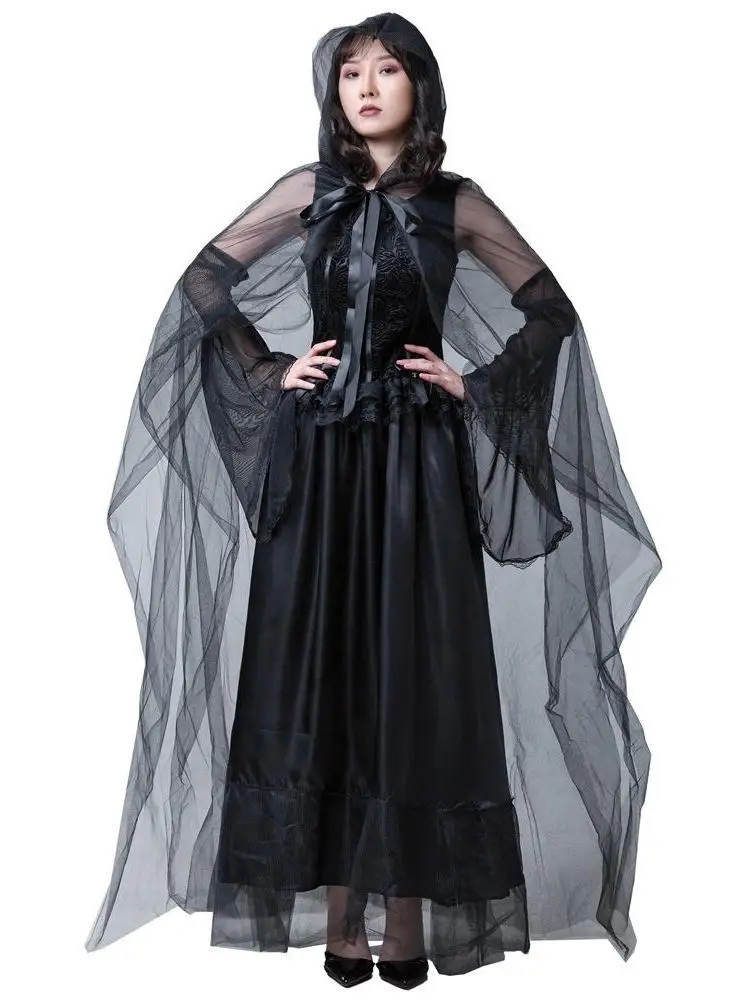 

Halloween Ghost Bride Witch Long Dress Women's Style Elegant Traditional Chinese Costume Custom-Made for Women