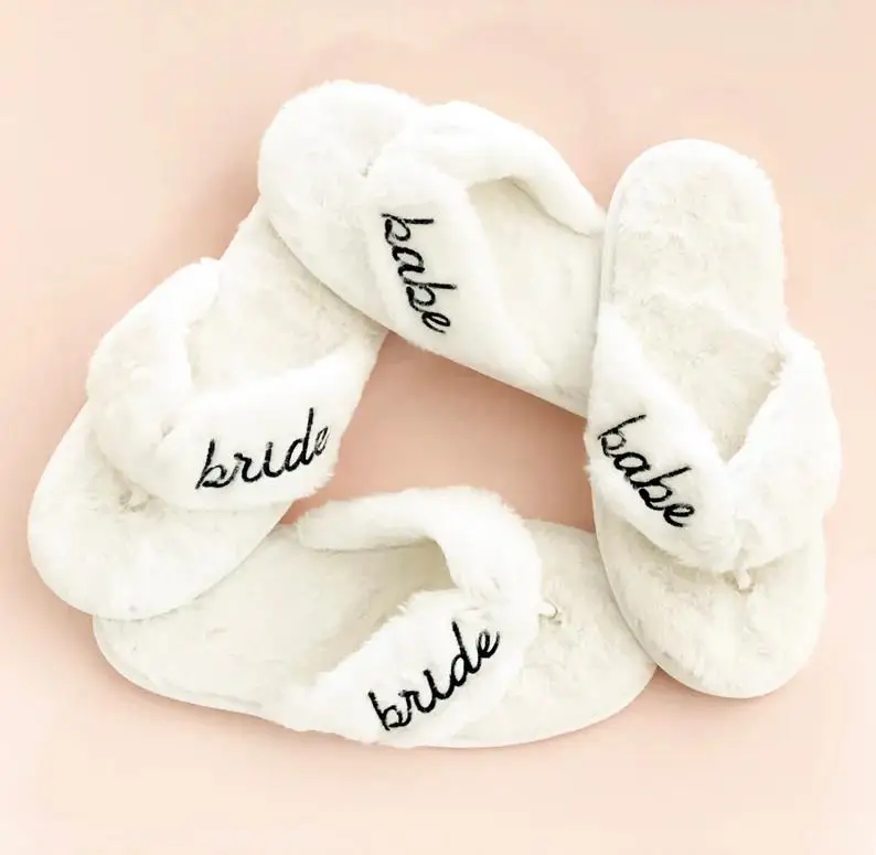 Pantofole da sposa pantofola da sposa regalo per addio al nubilato sposa carina per essere regali regalo di nozze per la sposa che si prepara regali per la luna di miele