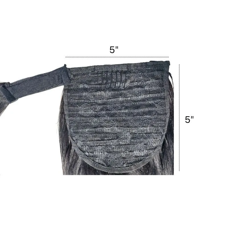 프리미엄 3단계 딥 브라운 리얼 헤어 브라운 포니테일 리얼 헤어 벨크로 포니테일 리얼 헤어는 고품질로 염색 가능합니다