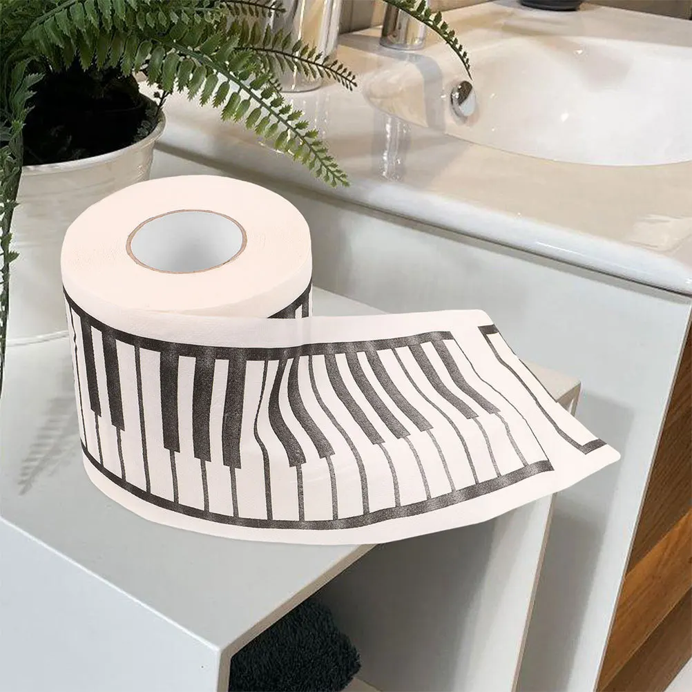 Piano Shaped Prints Toilet Paper 5 Rolls Decorative Tissue Roll Soft Skin Friendly Unique Gift for Music Lovers