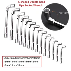 Chiave a bussola tipo L Chiave a bussola per tubo con involucro a doppia testa per manutenzione di apparecchiature meccaniche Strumento manuale per chiave esagonale a forma di 7