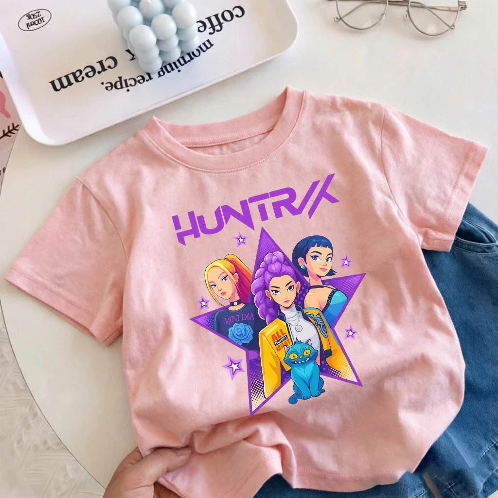 New 2026 hot-selling boy witch hunter group cartoon print new short-sleeved summer casual comfortable children's clothing