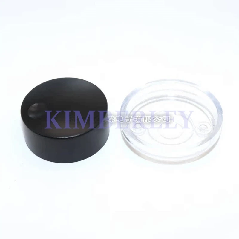 2 Piece 34.5*16MM Black Plastic Knob Cap Potentiometer Knob Cap Volume Adjustment Knob Cap With Transparent Light Cup