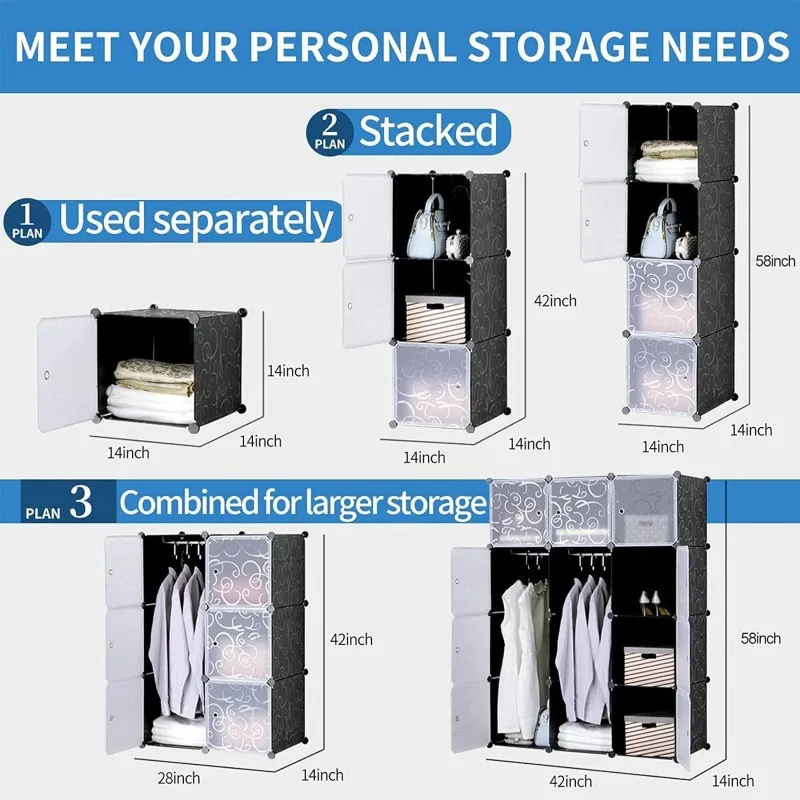 Fabric Dresser Storage Tower Storage Toy Locker Transparent Wardrobe