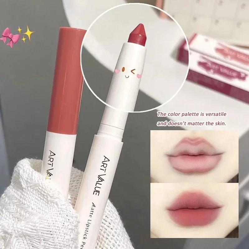 Lápiz labial de terciopelo sedoso, lápiz de maquillaje antiadherente, delineador de labios de contorno duradero, resistente al agua, delineador de labios