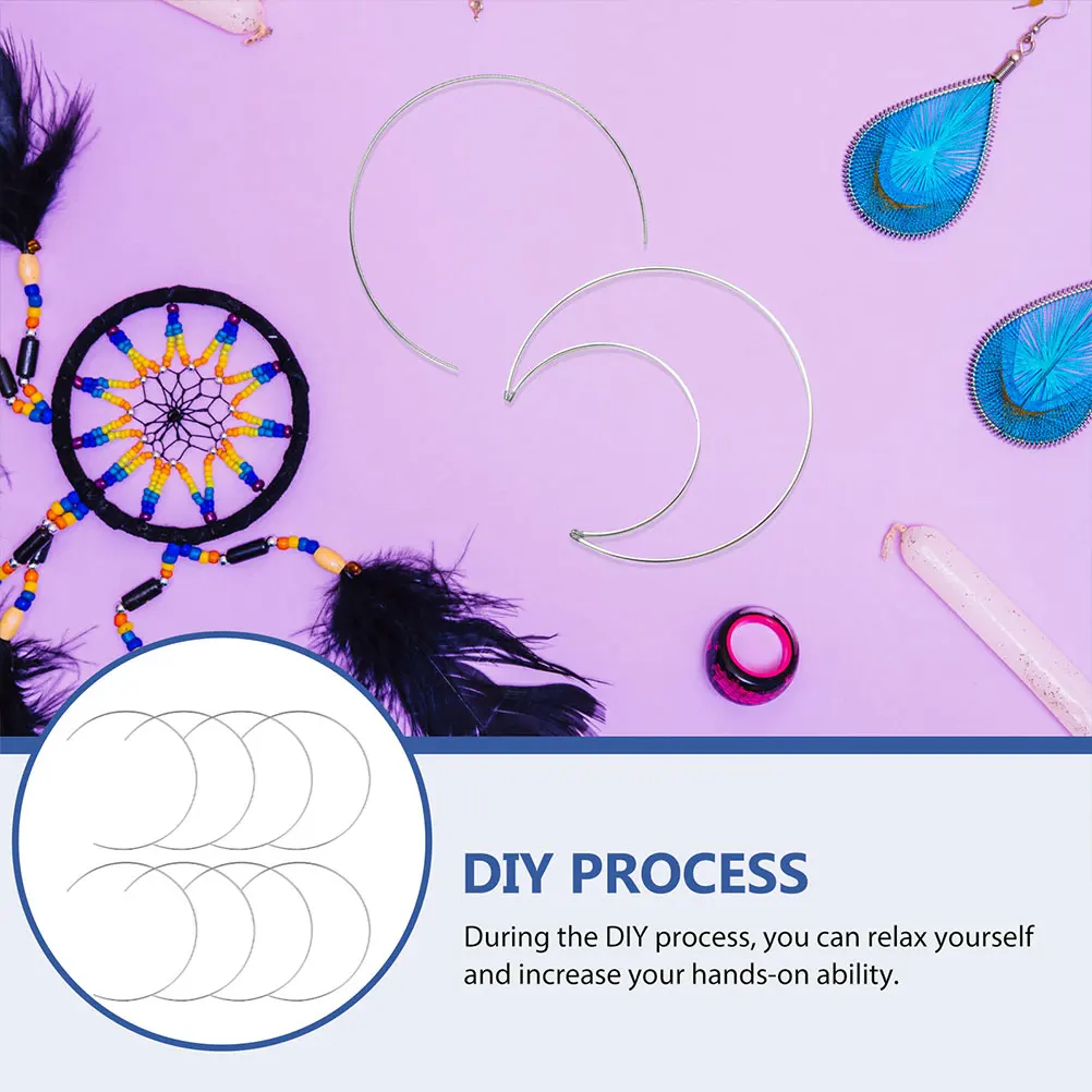

8 Pcs Dream Catcher Hoop Steel Craft Rings Crafting Hoops Circle Frame Dreamcatchers for