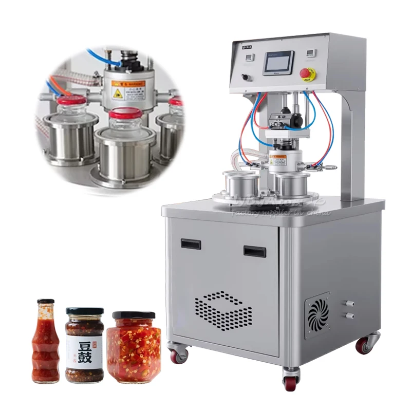 Bottle Capping Machine Semi-automatic Vacuum Capper Screw Capping Sealing Equipment for Food Packaging 2/4 Station LY-40 LY-20