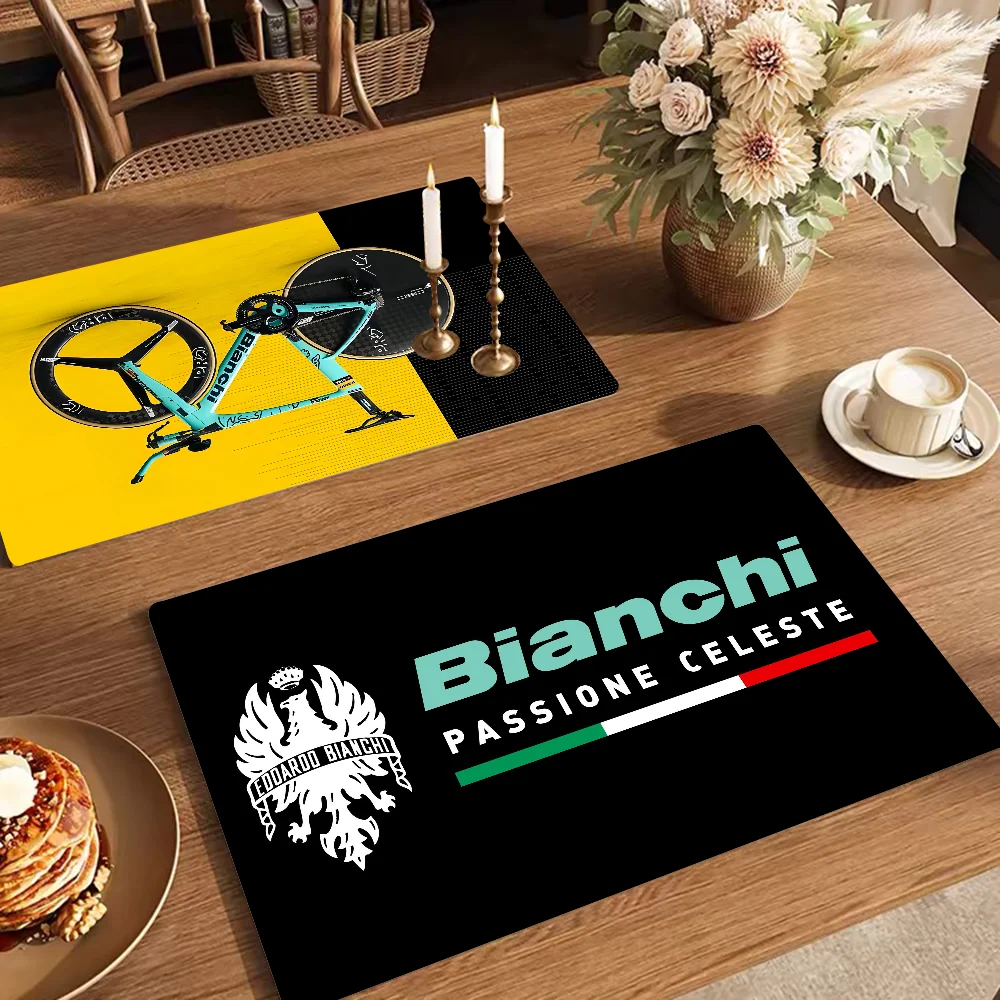 حصيرة تصريف ماصة بشعار B-Bianchi ، حصائر جافة كونترتوب ، ماكينة قهوة مطبوعة ، وسادة تجفيف ، طاولة مطبخ ، مفارش مائدة #6