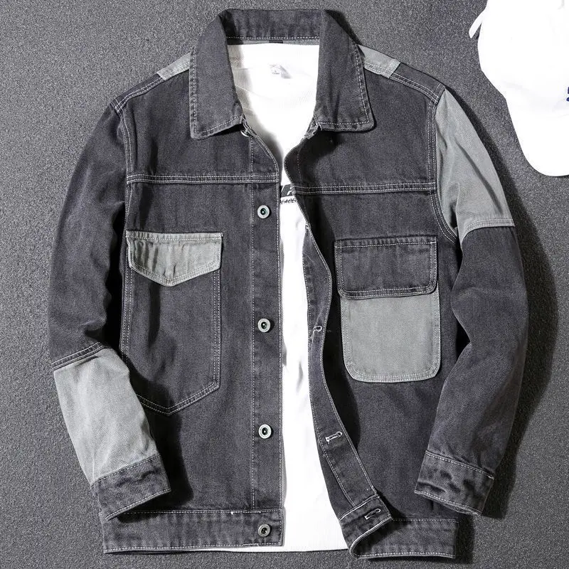 Male Jean Coats Cargo Light Men's Denim Jacket Autumn Original Vintage Fashion G High Quality Winter 2024 Low Cost Price Size L