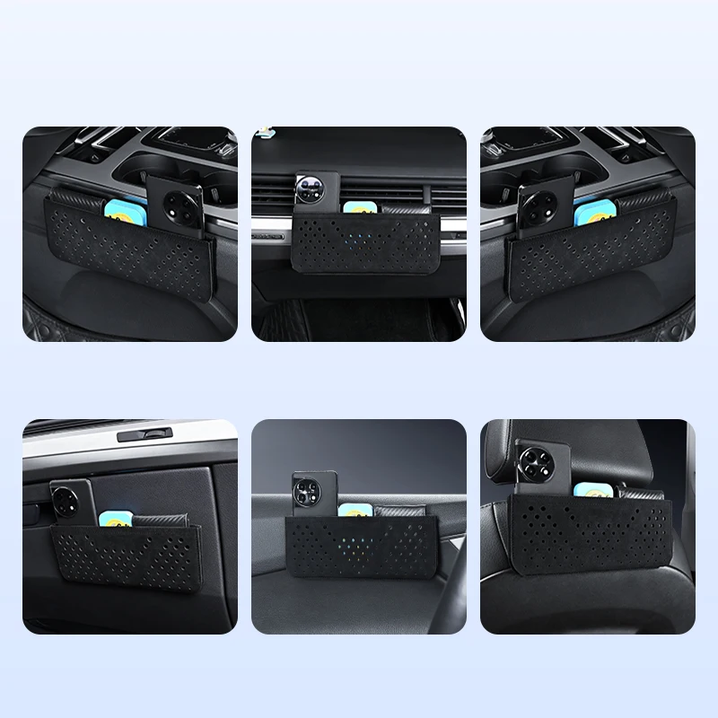 Car Storage Box Storage Net Hanging Bag Car Central Control Door Passenger Seat Back Multi-Function Mobile Phone Key Placement