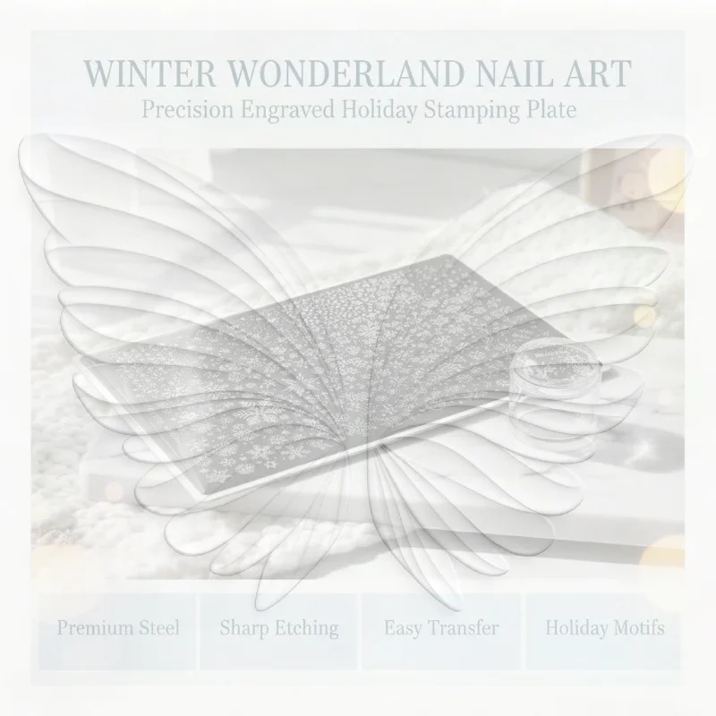 Christmas Themed Nail Stamping Plates Snow Elk Patterns Rust Proof Nail Art Stencils for Festival Manicure