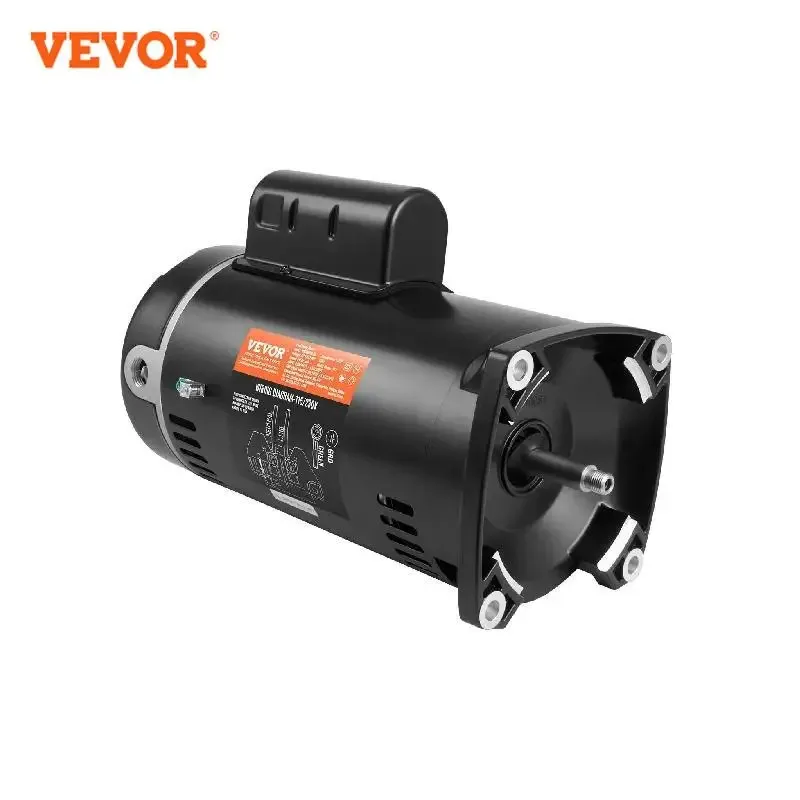 VEVOR Pool Pump Motor 115/230V 9.8/4.9A 56J 3450RPM 90μF/250V Capacitor CCW Rotation Round Flange Replacement Motor 1/1.5/0.75HP