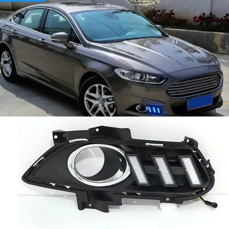 For Ford Mondeo Fusion 2013 2014 2015 2016 Yellow Turning Signal Relay Waterproof Car DRL Lamp LED Daytime Running Light