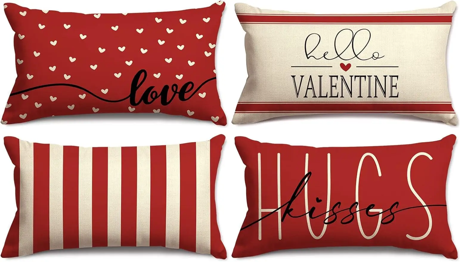 Valentine\'s Day rectangular pillowcase sweet love pillowcase 40X60cm striped cushion cover home sofa decoration,