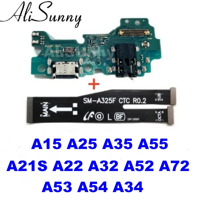 Charging USB Port+ Main Board Flex Cable for SamSung A72 A55 A54 A53 A52 A35 A34 A32 A25 A22 A21S Dock Connector MotherBoard