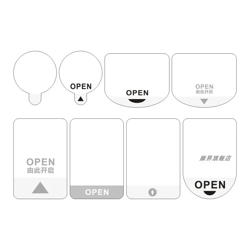 Transparent  Easy To Tear Adhesive Packaging Box OPEN Indication Identification Label High Viscosity Waterproof Arrow Stickers