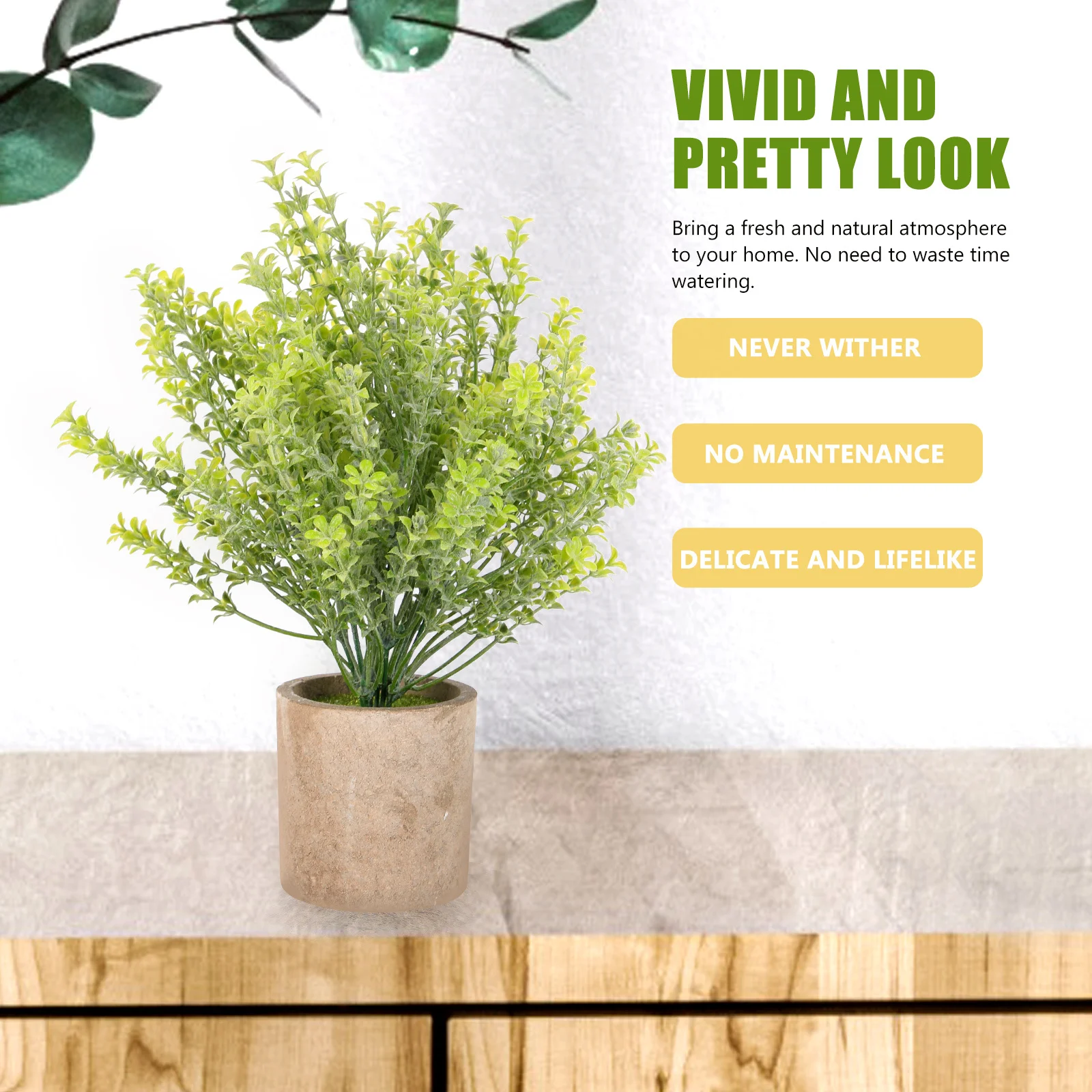 

3Pcs Simulated Eucalyptus Bonsai Lifelike Potted Plants Home Office Desktop Decor Artificial Plant Decoration Vivid Decorative