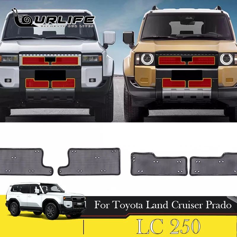 

For 2024 Toyota Land Cruiser 250 Prado LC250 2024 2025 Middle Insect Screening Mesh Front Grille Insert Net Anti-mosquito Dust