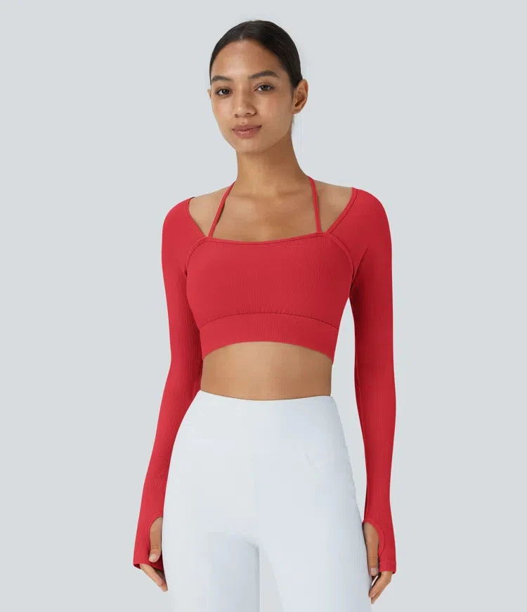 

Summer New Sports Top Women's Outdoor Quick Drying Fitness Suit Slim Fit Tight Long Sleeved Fashionable Breathable Yoga Suit