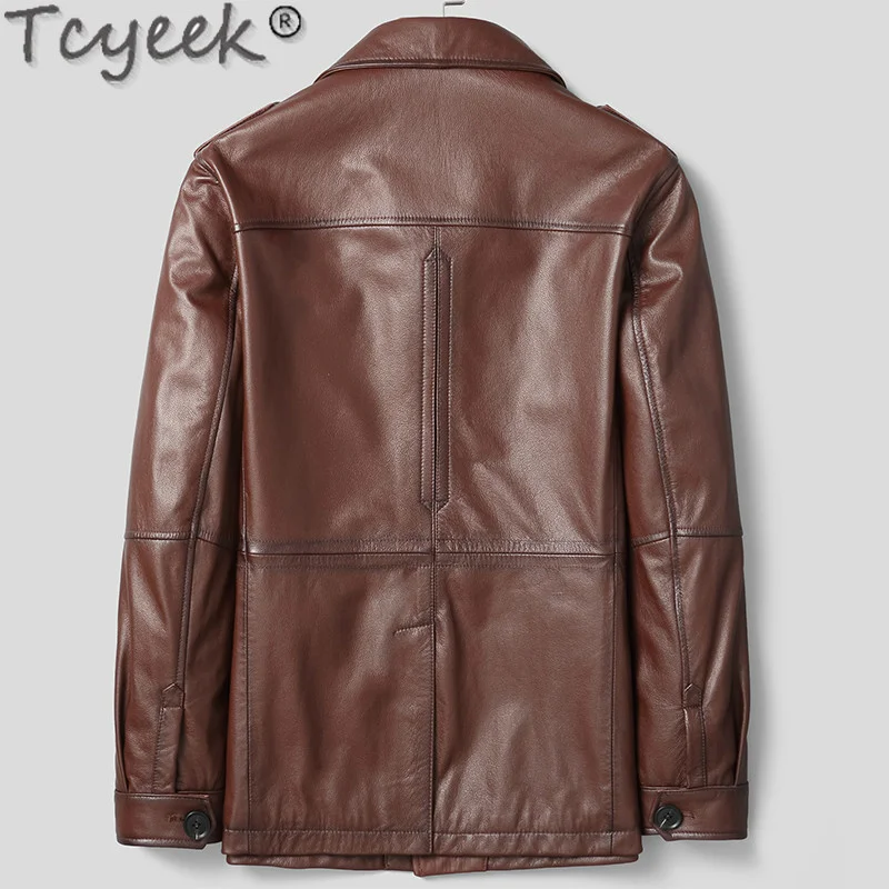 Jacket Genuine Leather Men Vintage Cow Leather Coat Casual Mens Clothing Plus Size 4xl Spring Autumn 2023 Vestidos LW4862