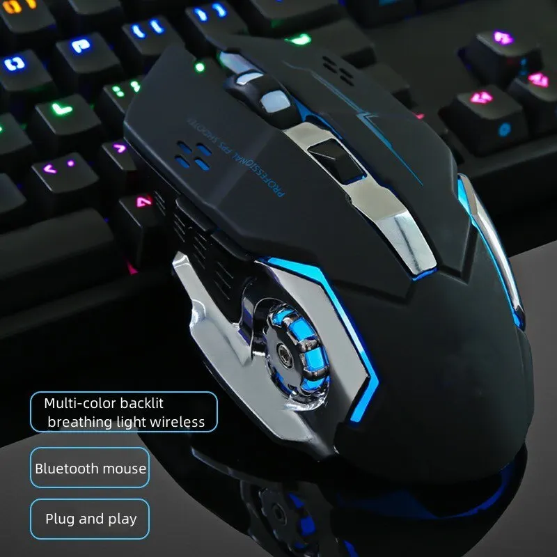 Rechargeable Wireless Mouse Gaming Computer Silent Bluetooth Mouse USB Mechanical E-Sports Backlight PC Gamer Mouse For Computer