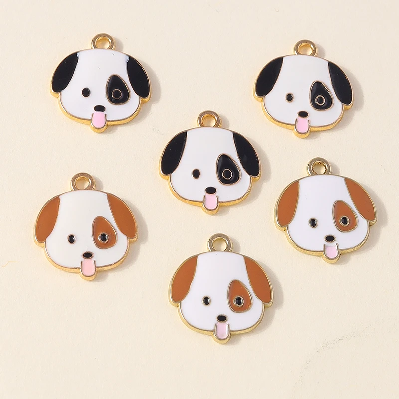 

Leslie 10pcs Enamel Cartoon Animal Puppy Dog Husky Charm for Jewelry Making Crafting DIY Bracelet Necklace Earring Pendant