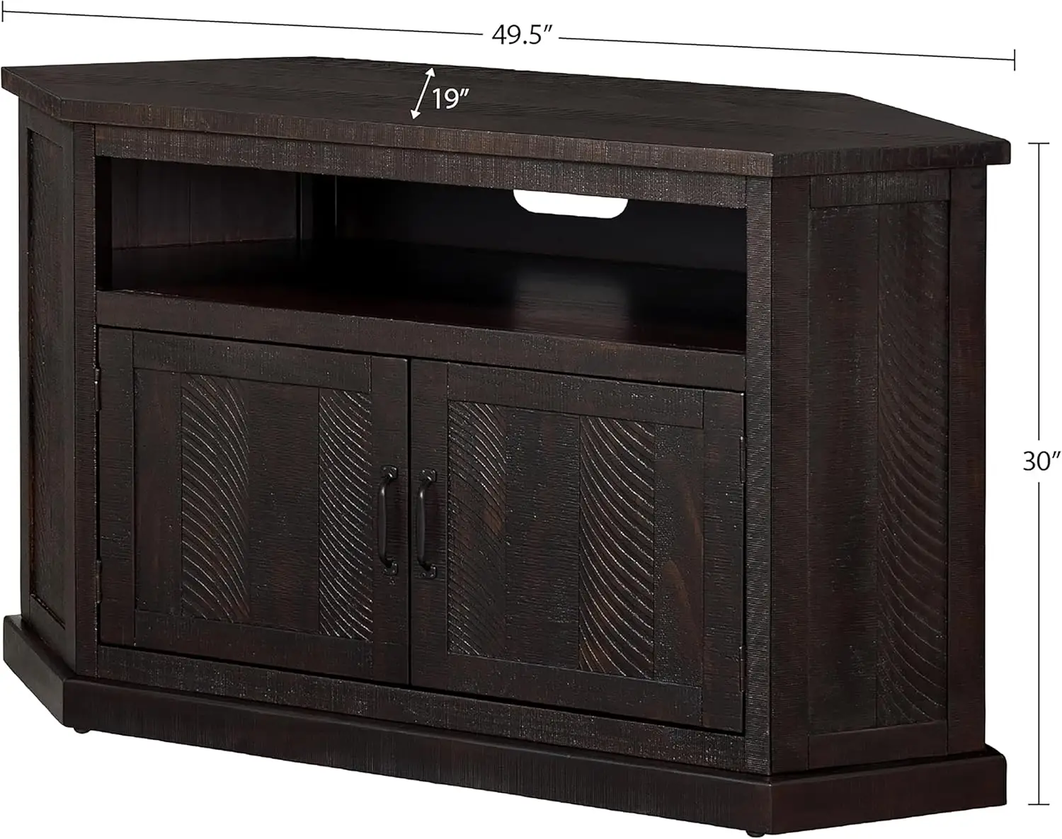 Tv Stand - Rustic Espresso Entertainment Center - Farmhouse Style - Large Versatile Cabinet Provides Ample Storage