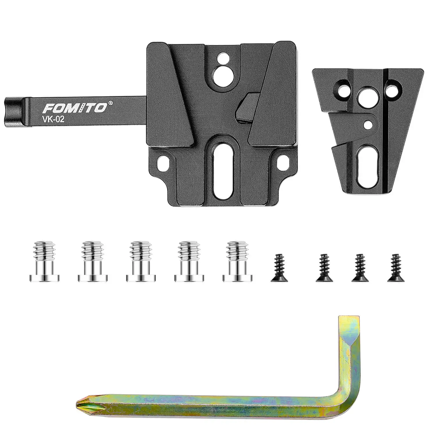 FOMITO CNC Estación Base de montaje en V de aluminio Placa de liberación rápida Placa de montaje de bloque triangular tipo Arca V-Lock