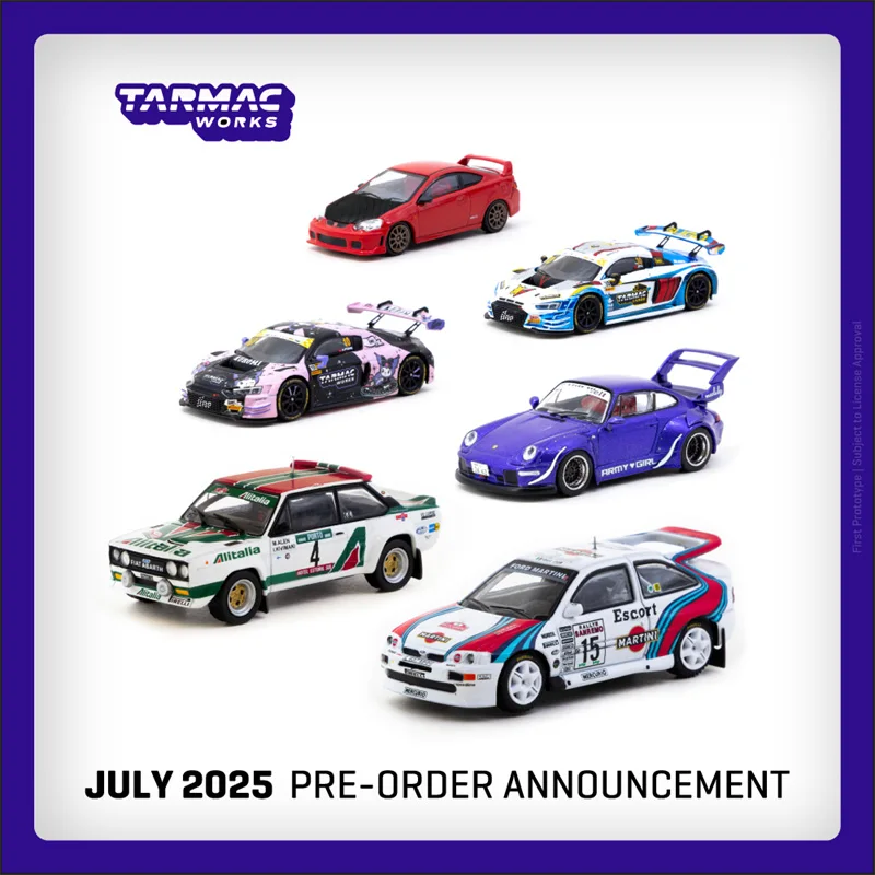 

Предпродажа Tarmac Works 1:64 Escort RS / FIAT 131 / RWB 993 ARMY / R8 GT3 / Integra TYPE R Коллекция литых моделей автомобилей Миниатюра