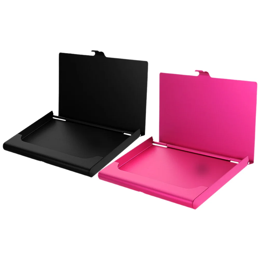 2개입 금속 명함 케이스 블랭크 승화 카드 컨테이너 DIY 열전사 케이스 휴대용 명함 홀더 사무직용