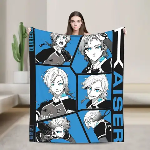 Koc Isagi Yoichi Blue Lock, różne rozmiary, miękki, puszysty, pluszowy koc z motywem mangi, idealny na sofę, kanapę i łóżko.