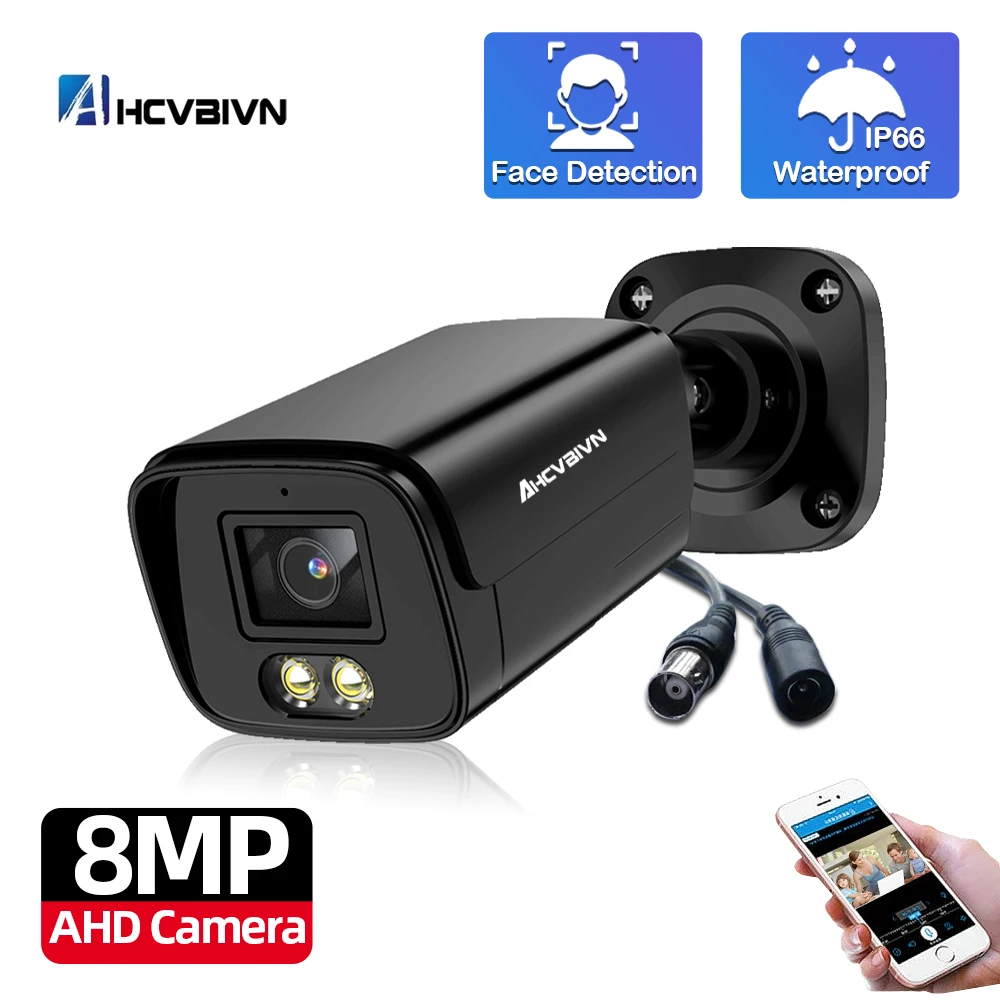 HD 8MP AHD Camera 8.0MP AHD 4K Video Security Bullet CCTV Camera Human Detection Outdoor Waterproof IP66 IR CUT Night Vision