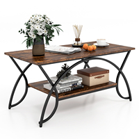 Coffee Table, coffee table with metal rack, living room table, side table, Sofa table for living room, 100x50x45cm