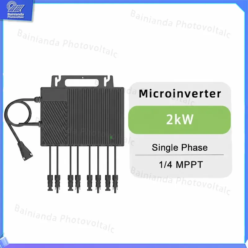 Micro Inverter 2000W High Efficiency 150V Input Single Phase Solar System PV Grid Tie Power Converter for Home Energy Storage