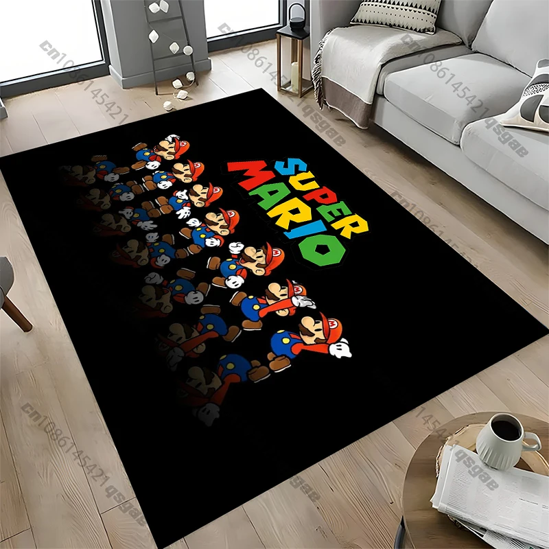 15 Sizes Fashion Super Mario Bros Movie Game Logo Print Carpet Rug for Living Room Corridor Bedroom Door Mat Kid Room Play Mat