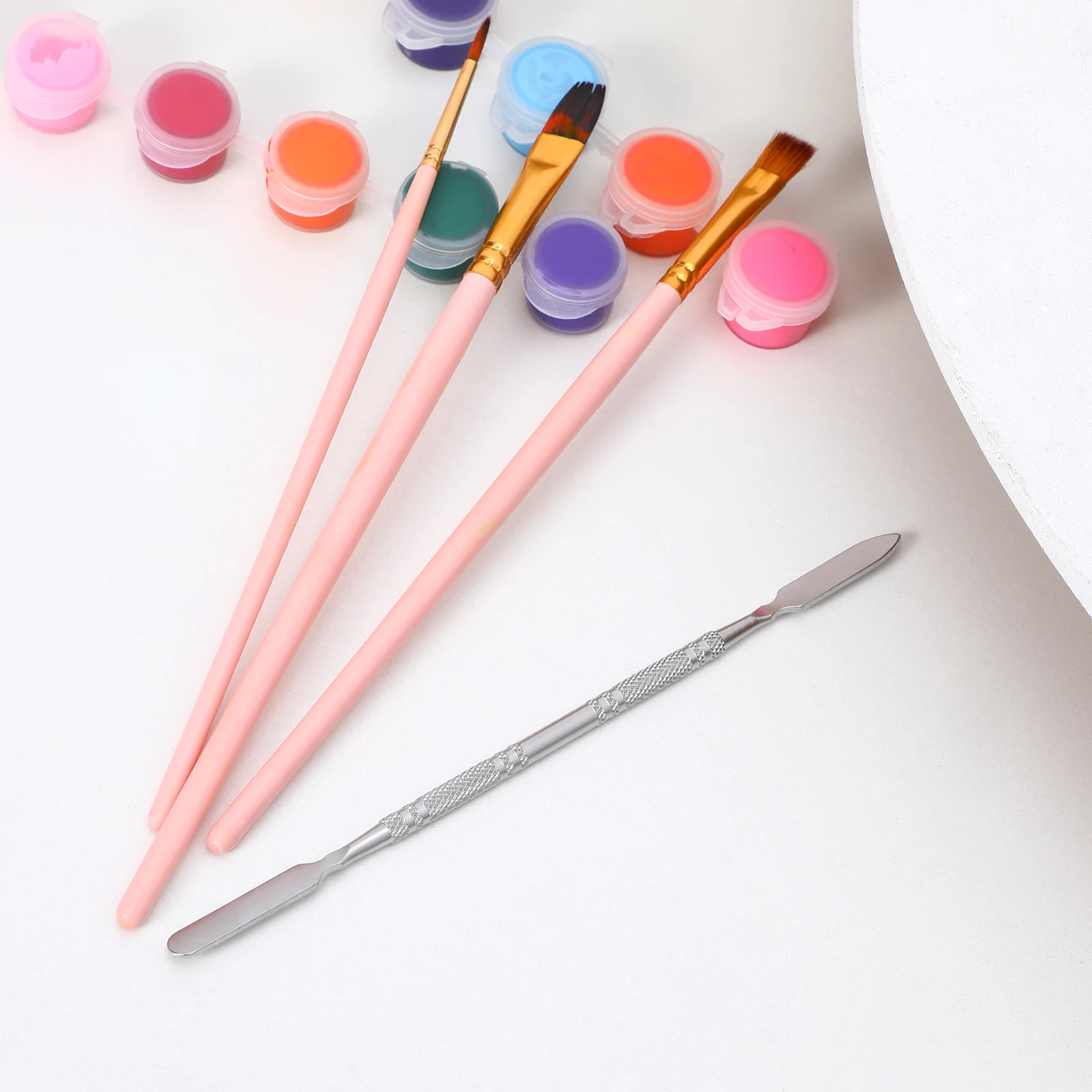 

Makeup Mixing Tool Stainless Steel Foundation Stick Embossed Rod for Concealer Palette Silver Easy Clean Durable Professional