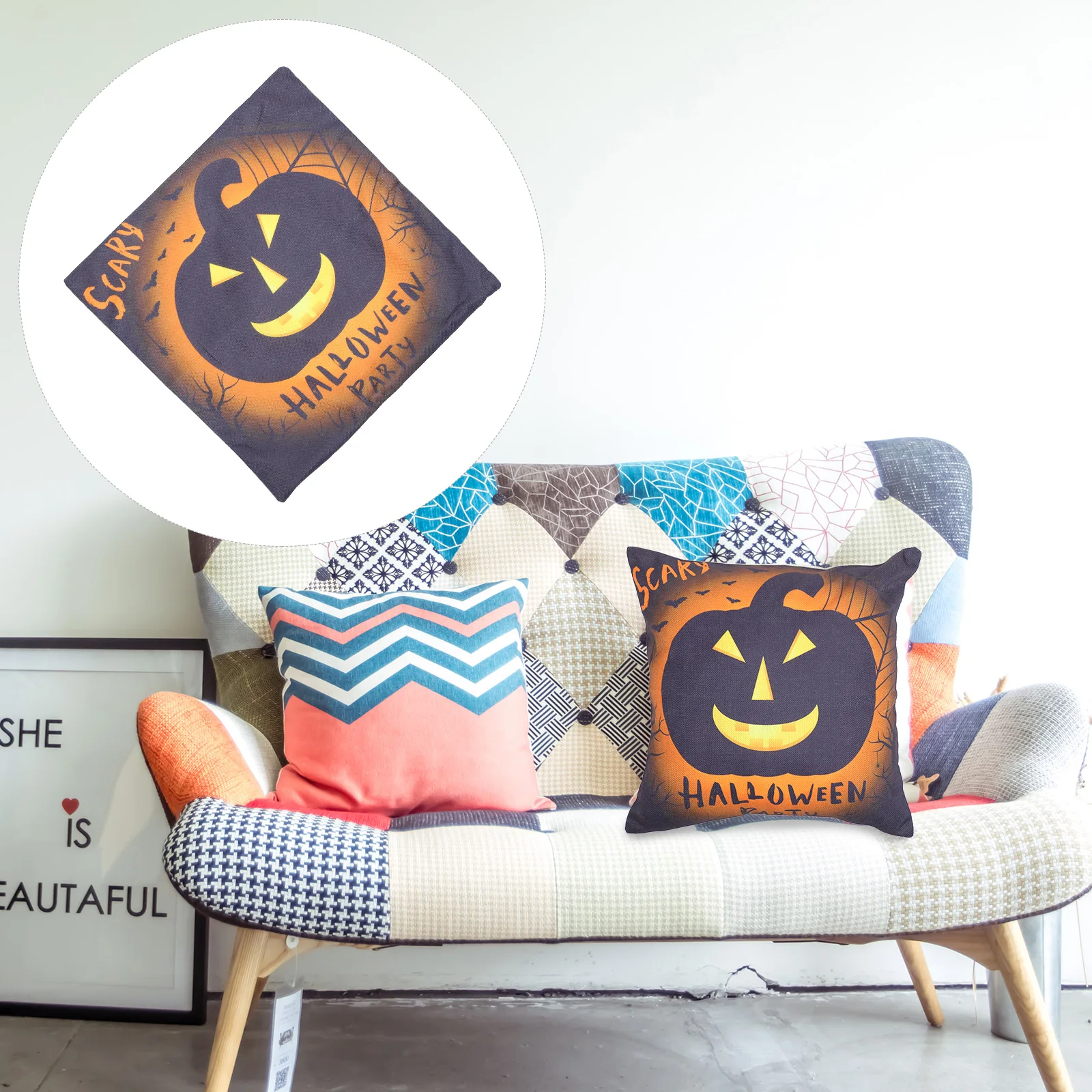 

Halloween Pumpkin Pillow Cover 45x45cm Polyester Print Sofa Decor Comfortable Case Throw Pillowcases Home Textiles