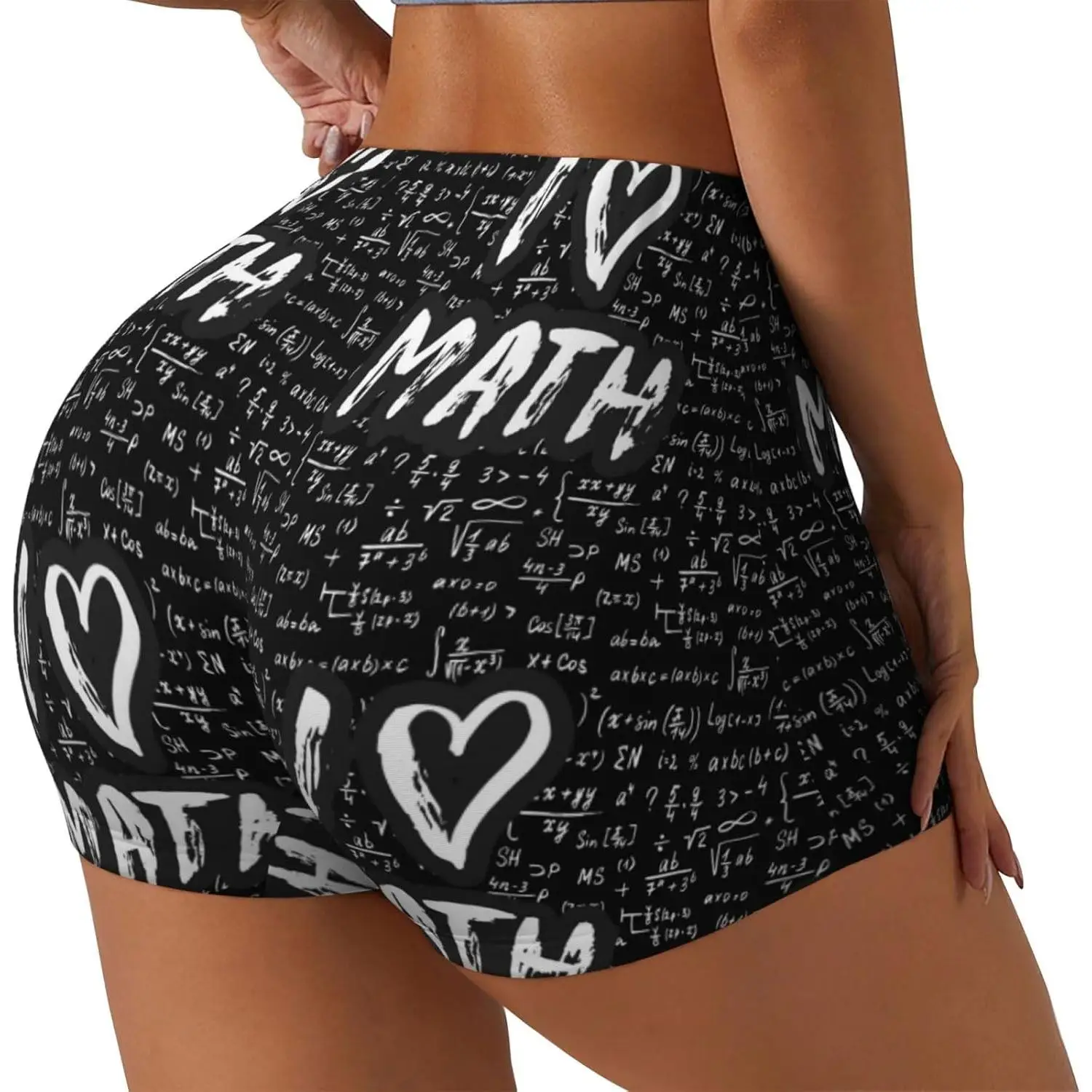 أنا أحب الرياضيات طباعة المرأة تجريب السراويل للرياضة الرياضية الجري المشي لمسافات طويلة السائق اليوغا رياضة السراويل ضغط الرطوبة فتل #1