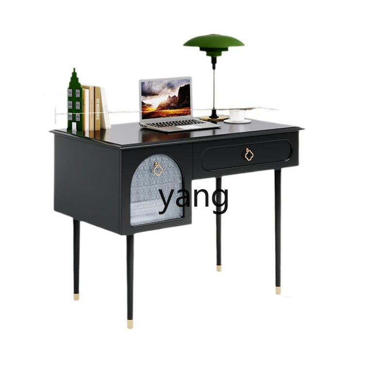 YJQQ โต๊ะทำงานสไตล์ฝรั่งเศสย้อนยุค โต๊ะทำงานที่บ้าน