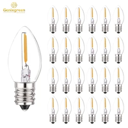 Genixgreen C7 LED Night Light Bulb 0.5W Dimmable E12 E14 Base Warm White 2700K Chandelier Salt Lamp Replacement Mini Candle Bulb